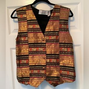 Metallic Embroidered Vest Size Small